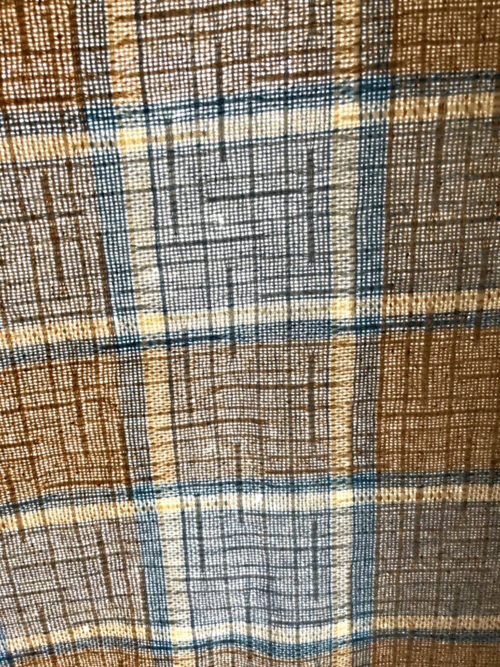Pendleton Virgin Wool Fringed Throw Blanket Pastel Blue Tan Plaid Vintage - Picture 5 of 6
